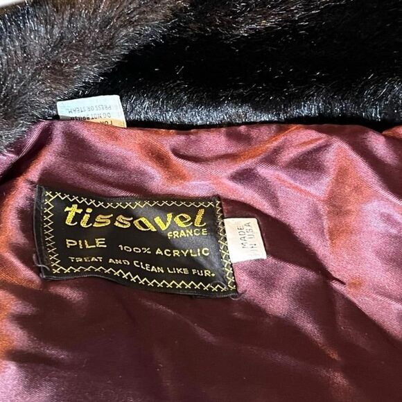 VINTAGE Tissavel of France Faux Fur Coat Mink - Picture 7 of 9